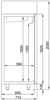 RVS koelkast - 550 liter - Pro line