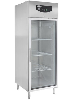 RVS koelkast met glasdeur