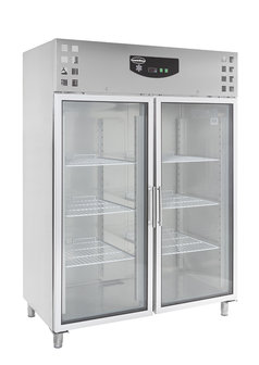 RVS koelkast met glasdeuren