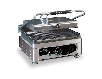 Contact grill - 410 mm breed - geribbeld oppervlak