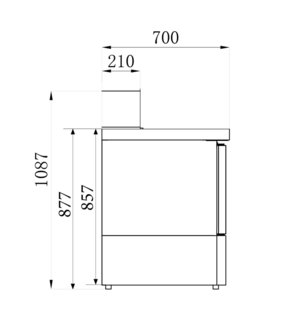 Pizzawerkbank compact line - 3 deuren