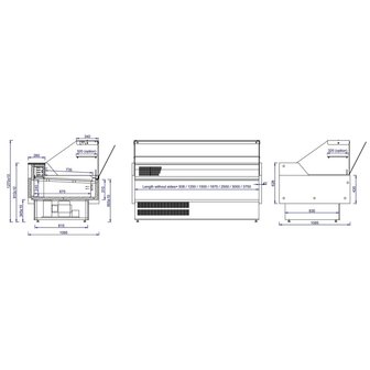 koeltoonbank zwart  - 1584 x 1095 mm 