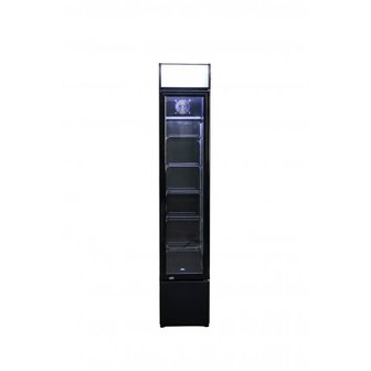 Glasdeur koelkast zwart - smal 360 mm breed