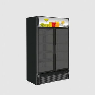Glasdeur koelkast zwart - 780 liter