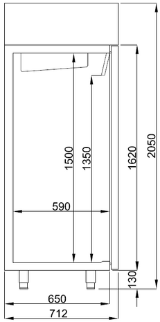 RVS koelkast - 550 liter - Pro line