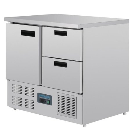 Polar gekoelde werkbank 1 deur en 2 laden 240ltr