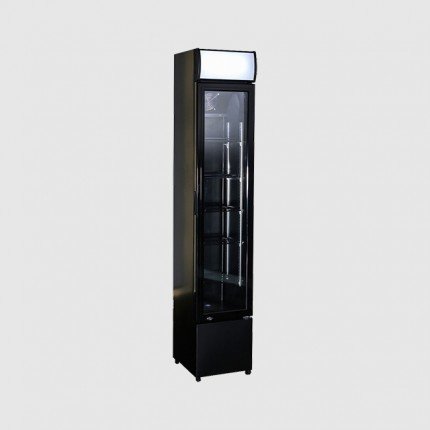 Glasdeur koelkast zwart - smal 360 mm breed