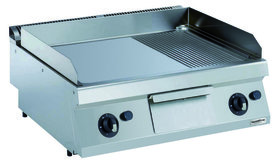 Gas bakplaat verchroomd glad/geribd - 700 pro kooklijn